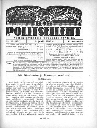 Eesti Politseileht ; 13 1930