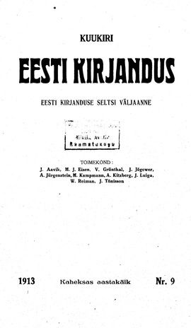 Eesti Kirjandus ; 9 1913