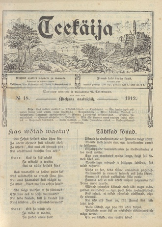 Teekäija : Eesti Baptisti Koguduse Ühenduse häälekandja ; 18 1912
