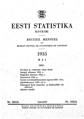Eesti Statistika : kuukiri ; 162 (5) 1935-05