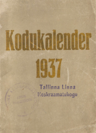Kodukalender ... ; 1937