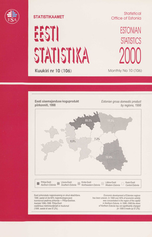 Eesti Statistika Kuukiri = Monthly Bulletin of Estonian Statistics ; 10(106) 2000-11