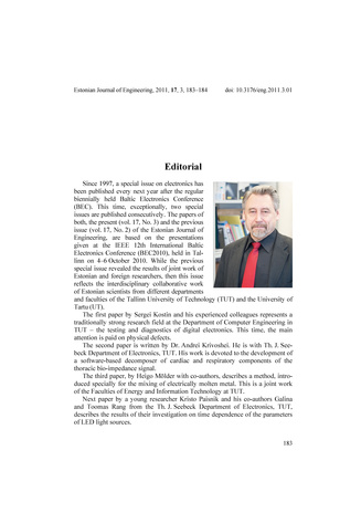 Estonian Journal of Engineering ; 3